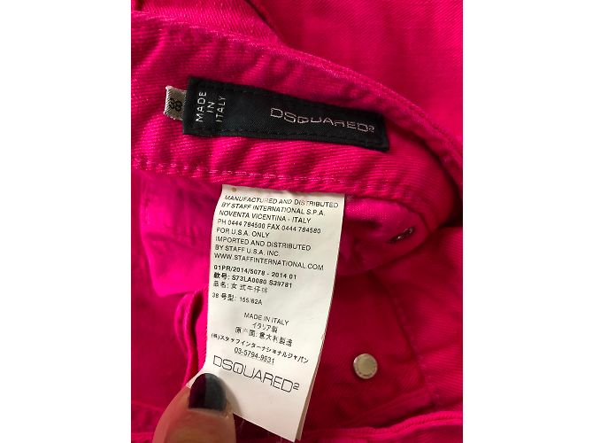 Jeans Dsquared2 Rectos Cortos Fuschia de Denim Fucsia - vista 5