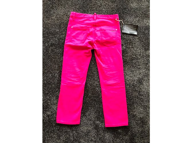 Jeans Dsquared2 Rectos Cortos Fuschia de Denim Fucsia - vista 7