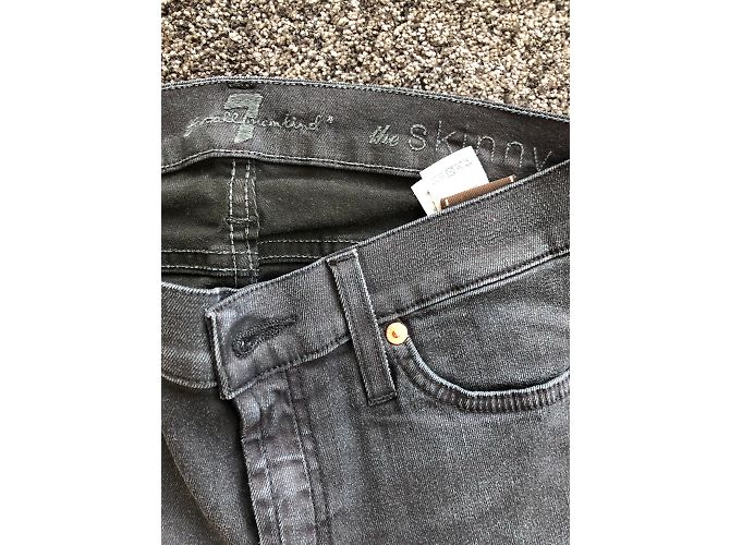 7 For All Mankind Jeans Slim Negros Denim Talla 26 - vista 2
