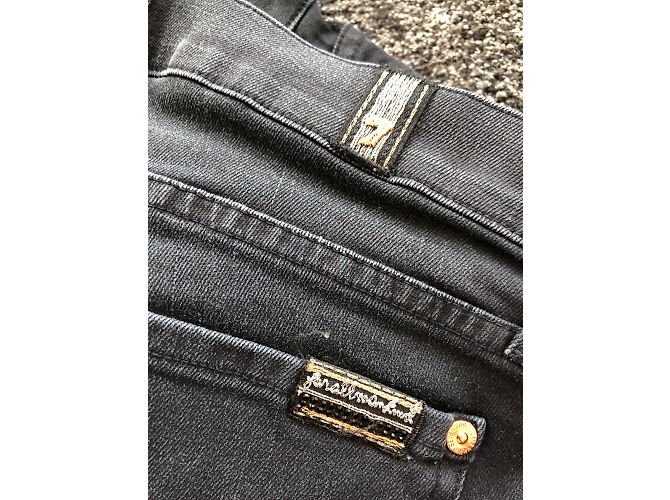 7 For All Mankind Jeans Slim Negros Denim Talla 26 - vista 3