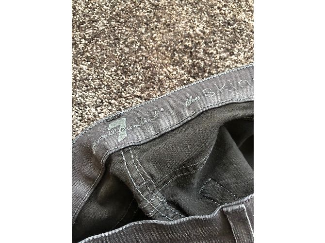7 For All Mankind Jeans Slim Negros Denim Talla 26 - vista 6