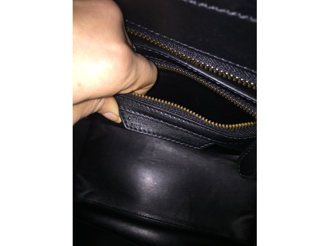 Bolsa de mão Céline Micro Python em couro preto - vista 6