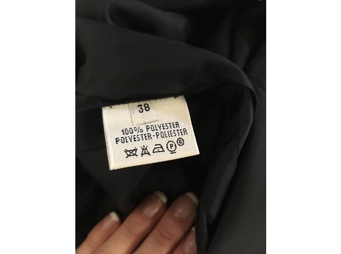 Falda recta Hermès de lana azul marino - vista 12