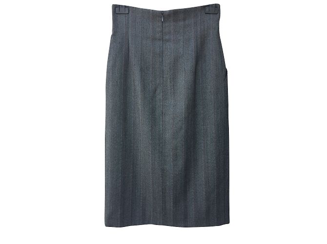 Falda de lápiz Guy Laroche gris con rayas rojas y verdes - vista 2