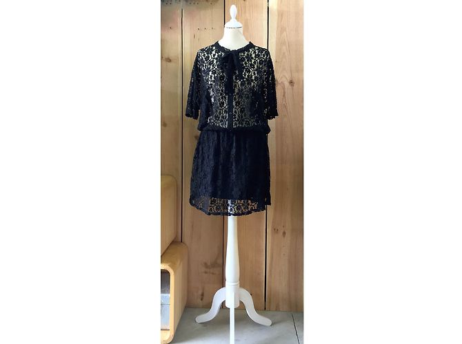 American Retro Julia Kleid aus schwarzer Spitze - Ansicht 3