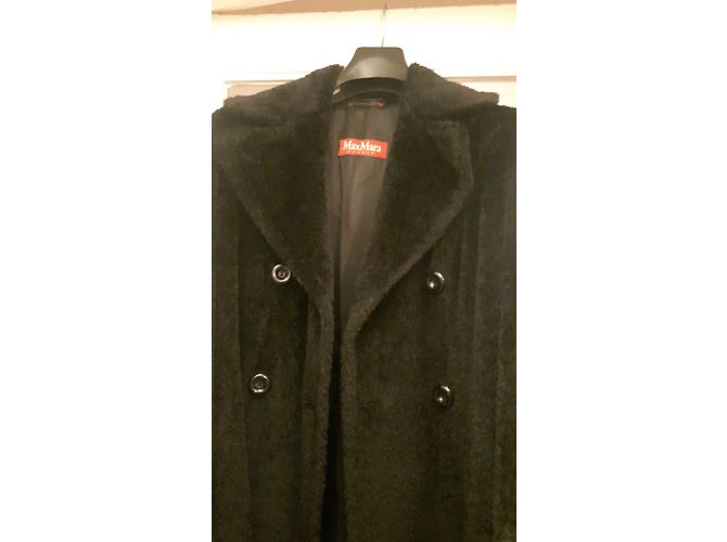 Abrigo largo Max Mara de lana de alpaca negro - vista 3