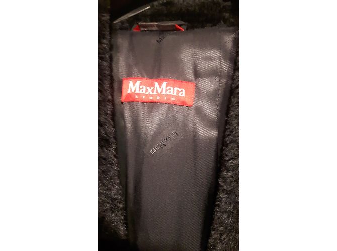 Abrigo largo Max Mara de lana de alpaca negro - vista 4