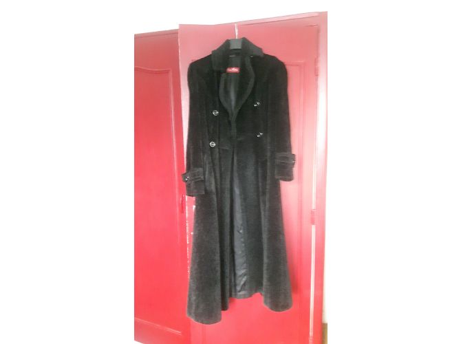 Abrigo largo Max Mara de lana de alpaca negro - vista 9
