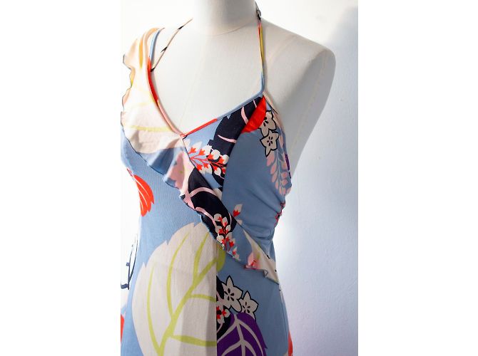 Vestido Kenzo de punto de seda Estampado Tropical Multicolor - vista 4