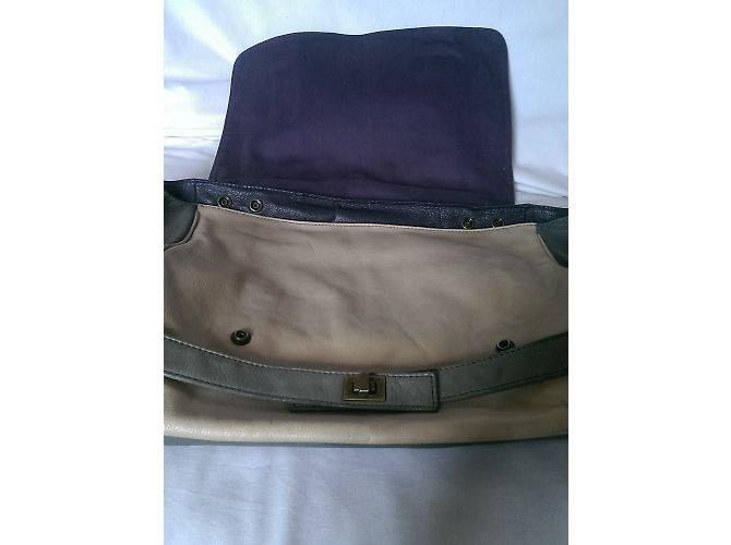 Bolsa Bel Air de pele bege e cinza - vista 11