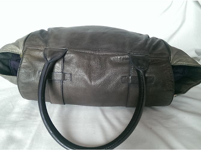 Bolsa Bel Air de pele bege e cinza - vista 13