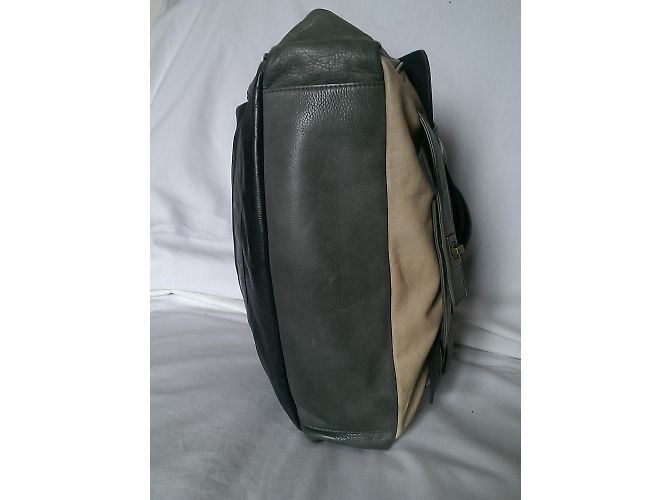 Bolsa Bel Air de pele bege e cinza - vista 14