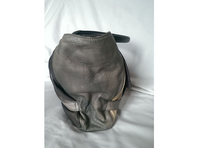 Bolsa Bel Air de pele bege e cinza - vista 15