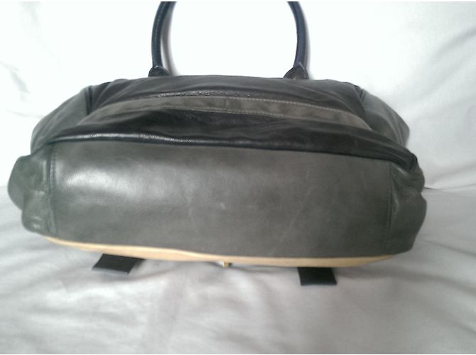 Bolsa Bel Air de pele bege e cinza - vista 5