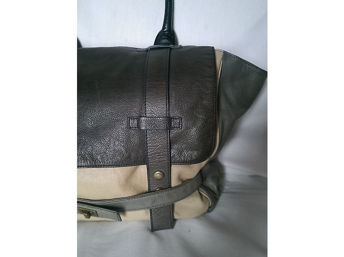 Bolsa Bel Air de pele bege e cinza - vista 6