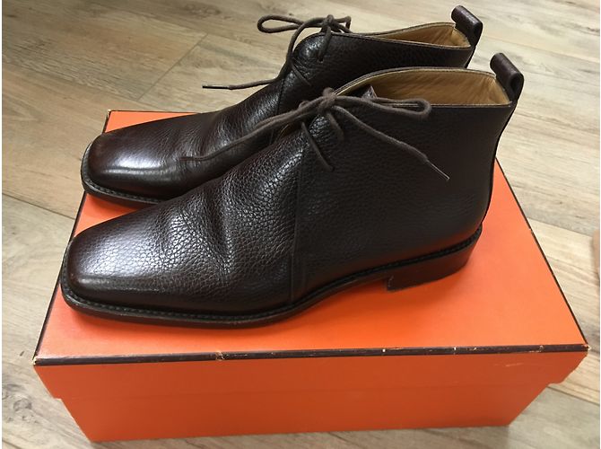 Botines Hermès de cuero marrón 37 Marrón oscuro - vista 10