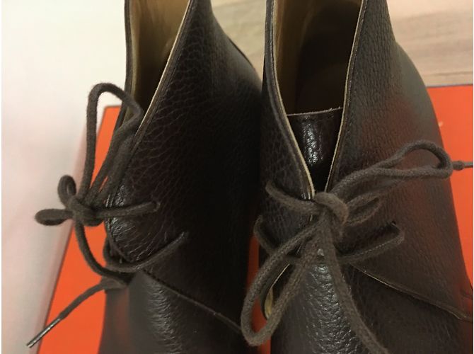 Botines Hermès de cuero marrón 37 Marrón oscuro - vista 17