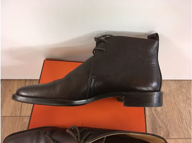 Botines Hermès de cuero marrón 37 Marrón oscuro - vista 19