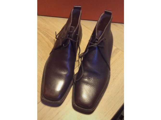 Botines Hermès de cuero marrón 37 Marrón oscuro - vista 4