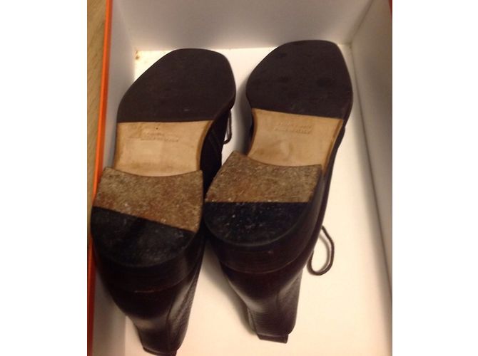 Botines Hermès de cuero marrón 37 Marrón oscuro - vista 5