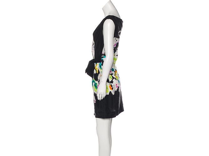 Diane Von Furstenberg DvF Tella Paintpomb Kleid Schwarz Mehrfarben - Ansicht 2