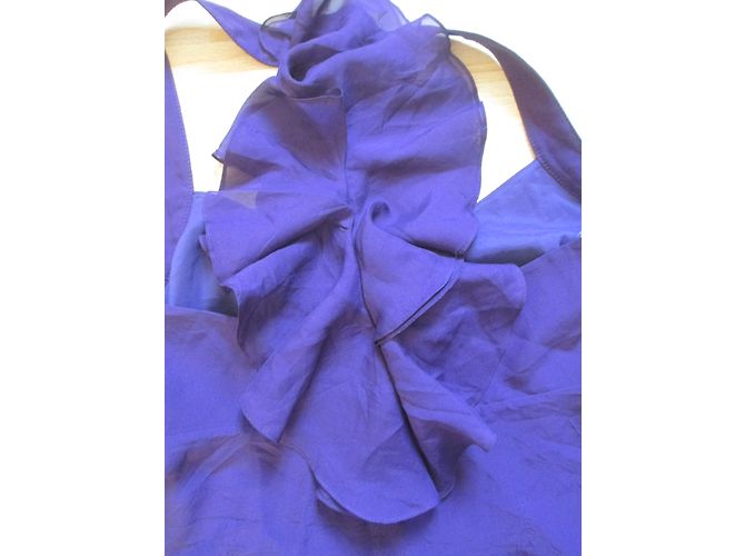 Top de seda roxo com renda Karen Millen - vista 5