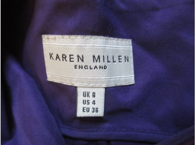 Top de seda roxo com renda Karen Millen - vista 6