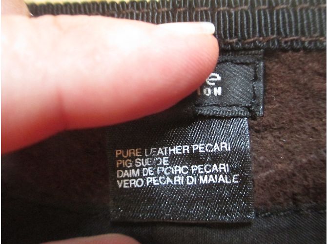 Autre Marque Falda marrón de cuero de pecarí Chine Collection Castaño - vista 5