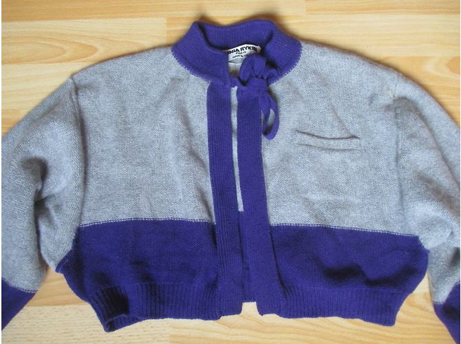 Colete Sonia Rykiel Roxo e Cinza Lã de Angorá e Pelo de Coelho - vista 3