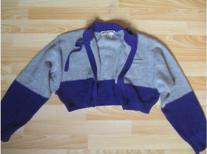 Colete Sonia Rykiel Roxo e Cinza Lã de Angorá e Pelo de Coelho - vista 4
