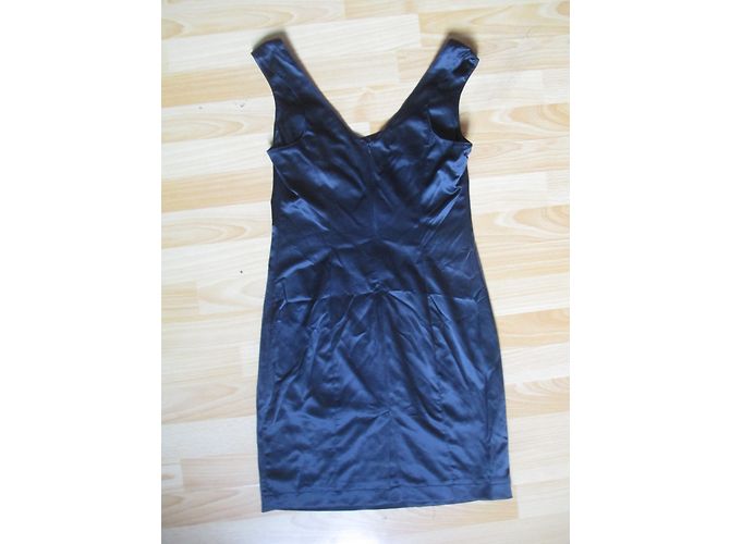 Patrizia Pepe Kleid aus blauem Satin Marineblau - Ansicht 2