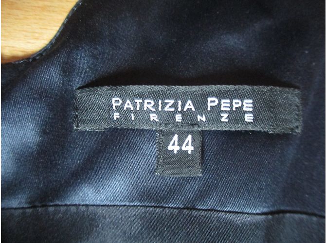 Patrizia Pepe Kleid aus blauem Satin Marineblau - Ansicht 5