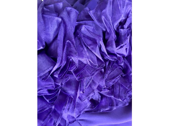 Marchesa Seda gasa y bola de organza. Púrpura - vista 10