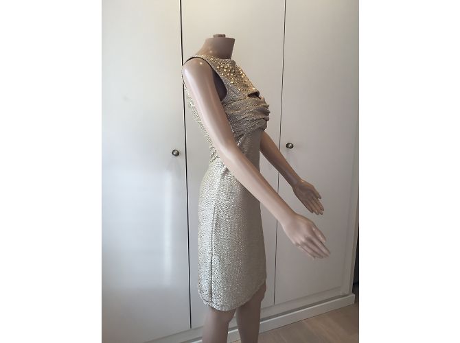 Just Cavalli Goldenes Mittellanges Kleid Größe S - Ansicht 3