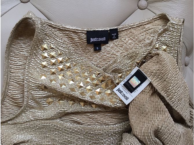 Just Cavalli Goldenes Mittellanges Kleid Größe S - Ansicht 5