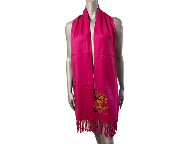 Sciarpa Kenzo in seta e cashmere Fucsia Fuschia - vista 2
