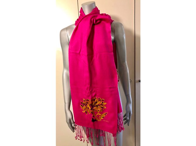 Sciarpa Kenzo in seta e cashmere Fucsia Fuschia - vista 4