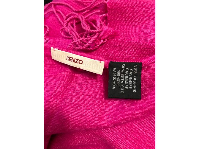 Sciarpa Kenzo in seta e cashmere Fucsia Fuschia - vista 5