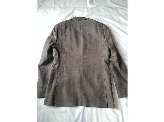 Giacca da completo Azzaro Taupe in lino e cotone Taglia 52 - vista 2