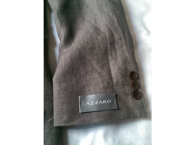 Giacca da completo Azzaro Taupe in lino e cotone Taglia 52 - vista 4