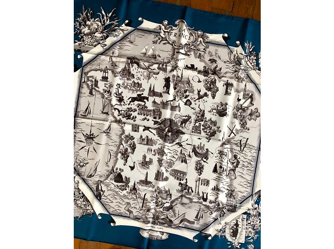 Hermès La France Nero Bianco Blu Grigio Bianco sporco Grigio antracite - vista 5