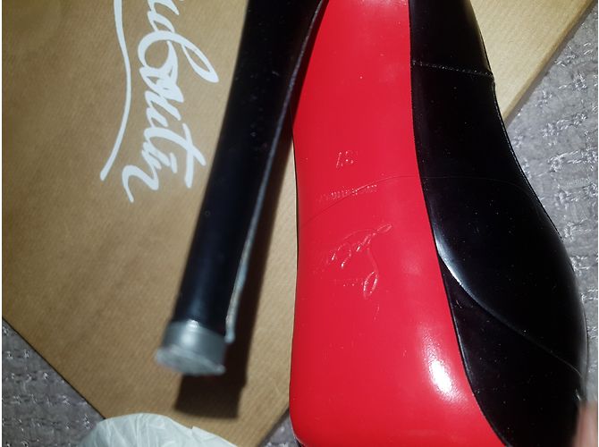 Lady Peep Christian Louboutin Lady sbircia 150 vitello brevettato Nero - vista 4