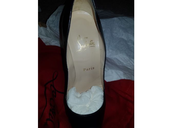 Lady Peep Christian Louboutin Lady sbircia 150 vitello brevettato Nero - vista 5