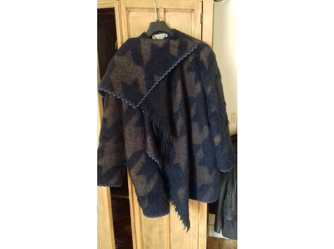 Stella Mc Cartney Casaco Poncho Stella McCartney de Lã Azul - vista 2