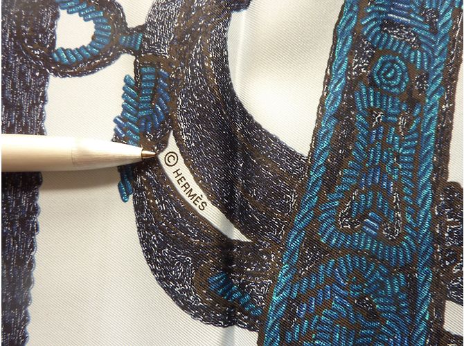 Hermès Gala Brides ricamate a mano - Leila MENCHARI 2015 Blu Blu navy - vista 6