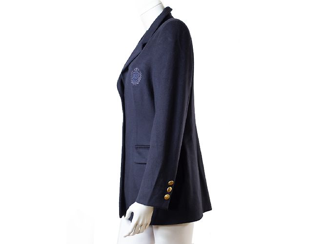 Escada Dunkelblauer Woll- und Kaschmirblazer Marineblau - Ansicht 3