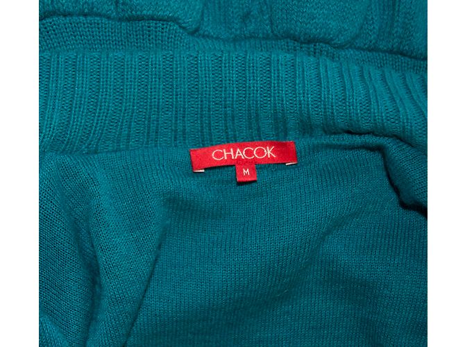 Autre Marque Chacok Triton Long Wool and Alpaca Coat Turquoise - view 5