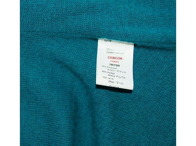 Autre Marque Chacok Triton Long Wool and Alpaca Coat Turquoise - view 6