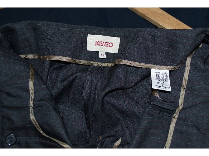 Kenzo Anzughose Grau Anthrazit Nadelstreifen Wolle Anthrazitgrau - Ansicht 5