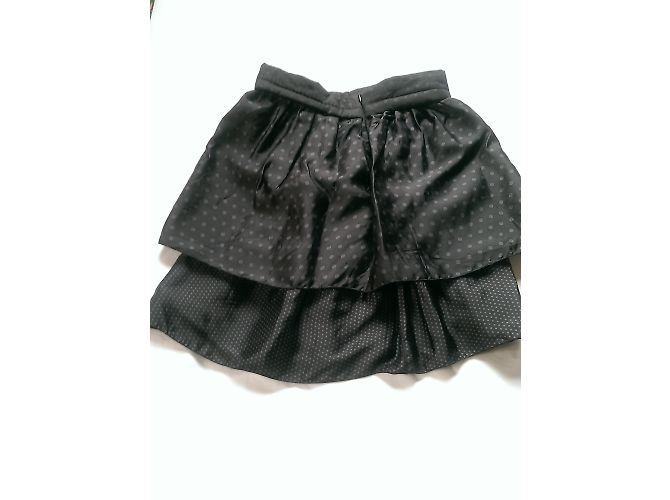 Louis Vuitton Mini Gonna di Seta a Pois Nera e Viola Nero Porpora - vista 2